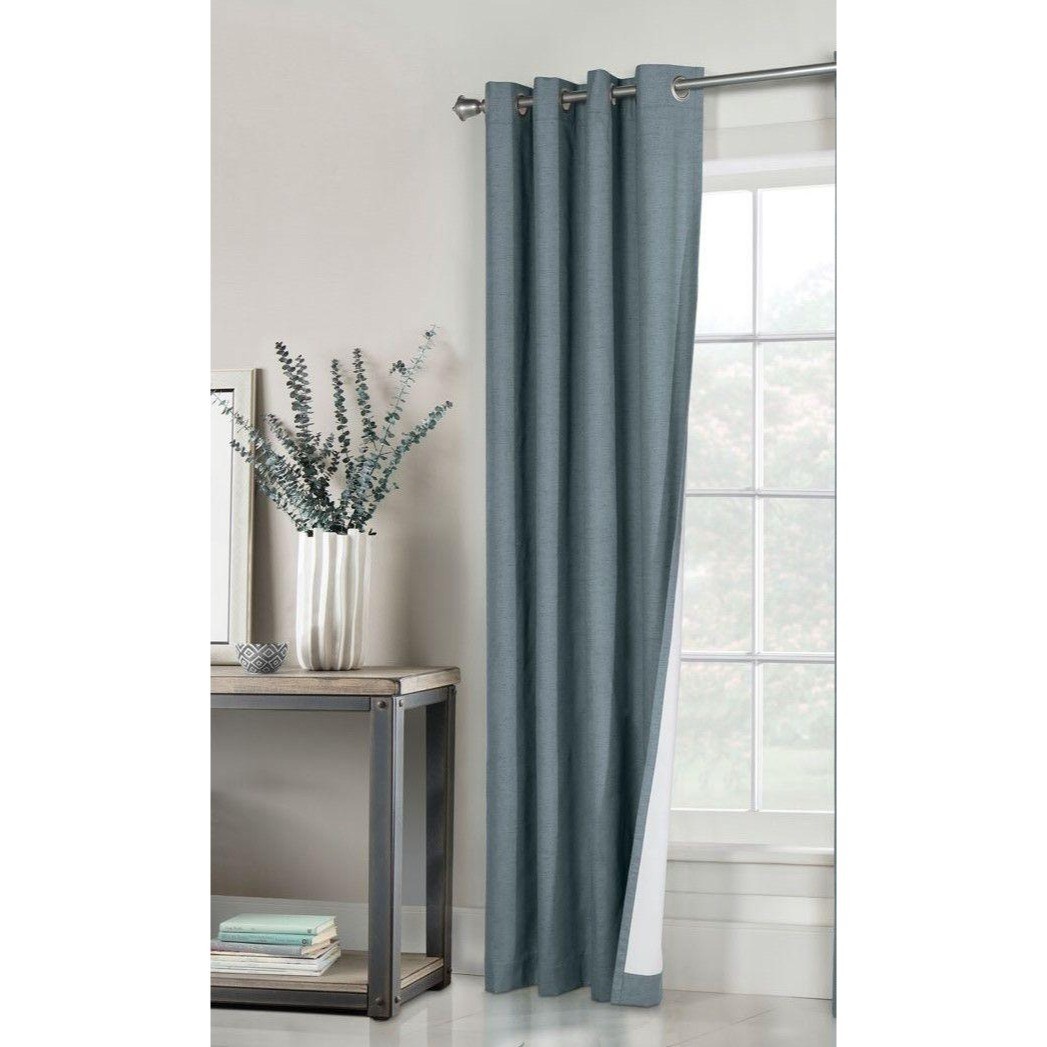 Blackout window curtain panels pair blue 63″L x 52″ W (104″W total ) grommet top
