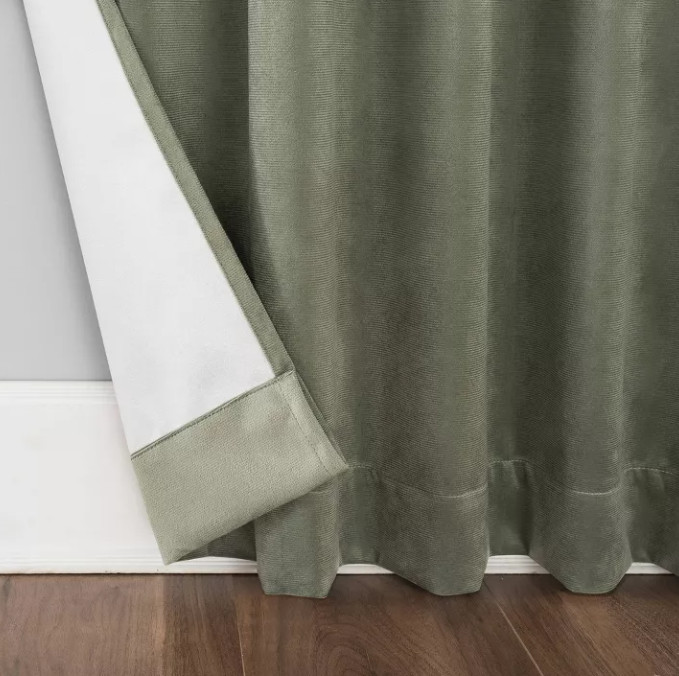 Sun Zero Blackout Amherst Velvet Thermal Back Tab Curtain Panel 50″ W x 84″ L