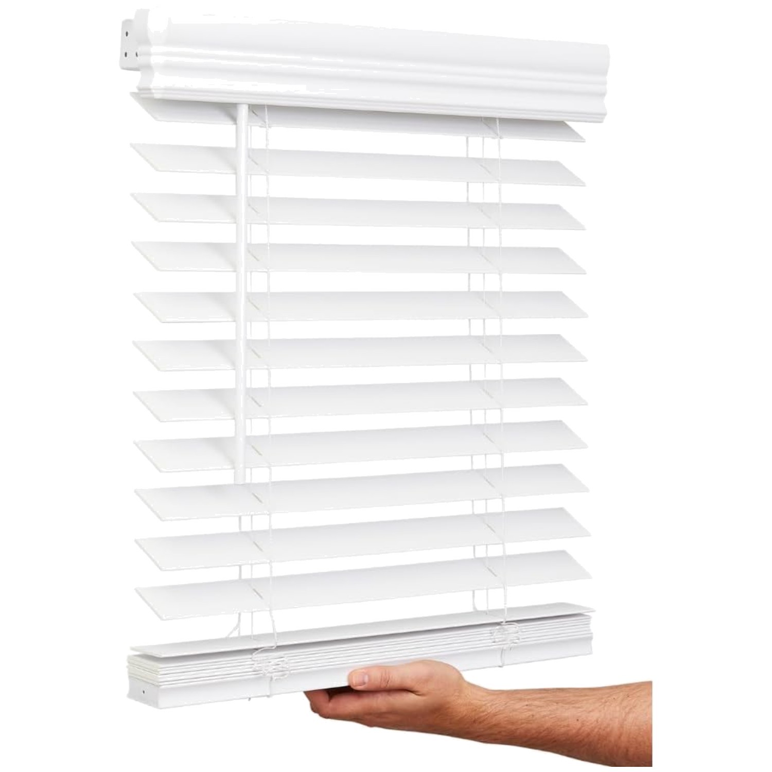 Cordless 2″ Faux Wood Blind, 34×36 – Bright White