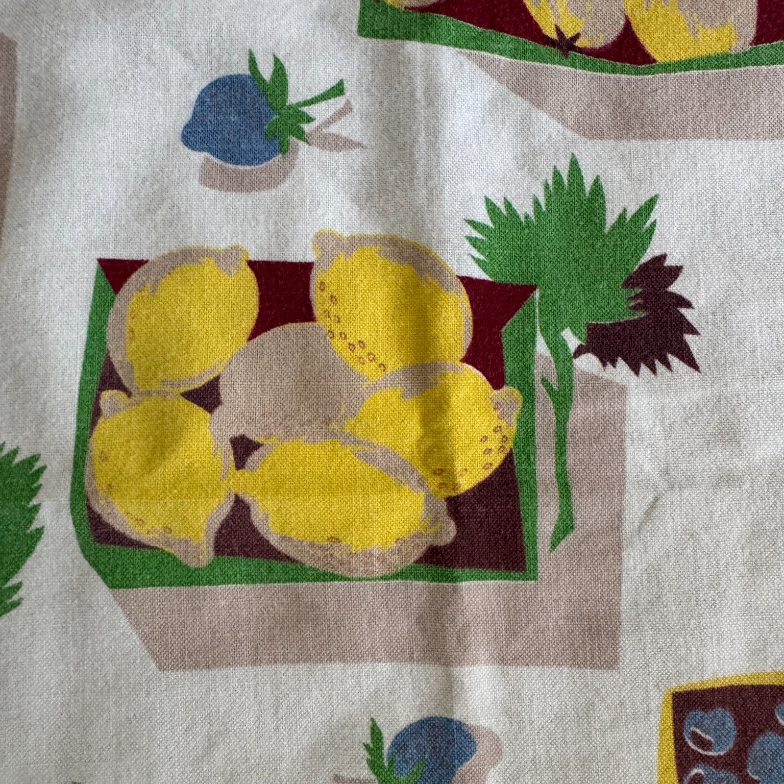 Vintage Fruit Themed Curtain Panel Square Table Runner Set Cottage Farmhouse