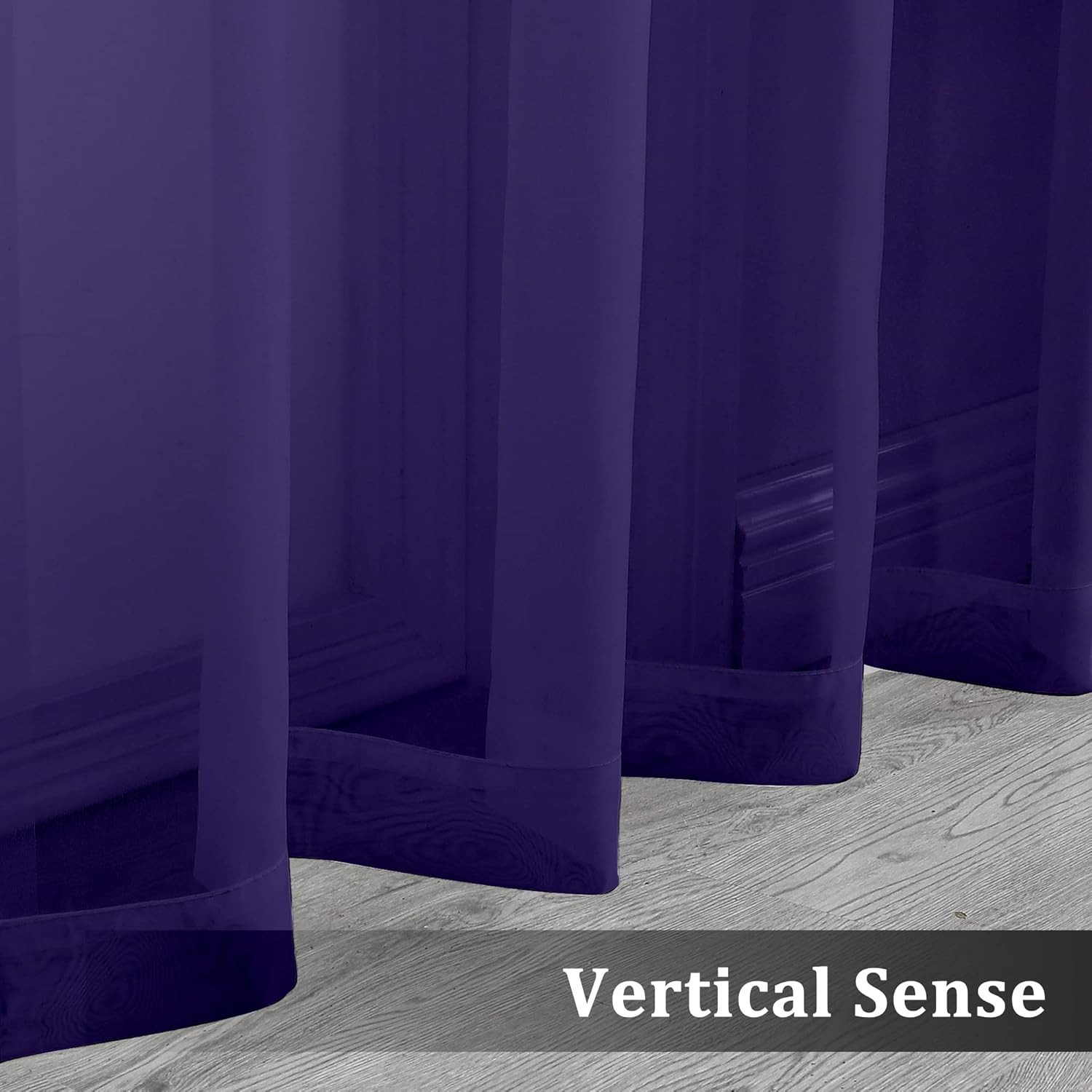 Purple Sheer Curtains 84 Inches Long 2 Panels, Light Filtering Window Sheer Curt