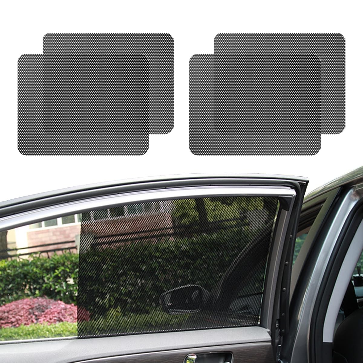 Car Side Window Sunshade 5×15 Static Cling Auto Sunshade Film 4 Pcs Window