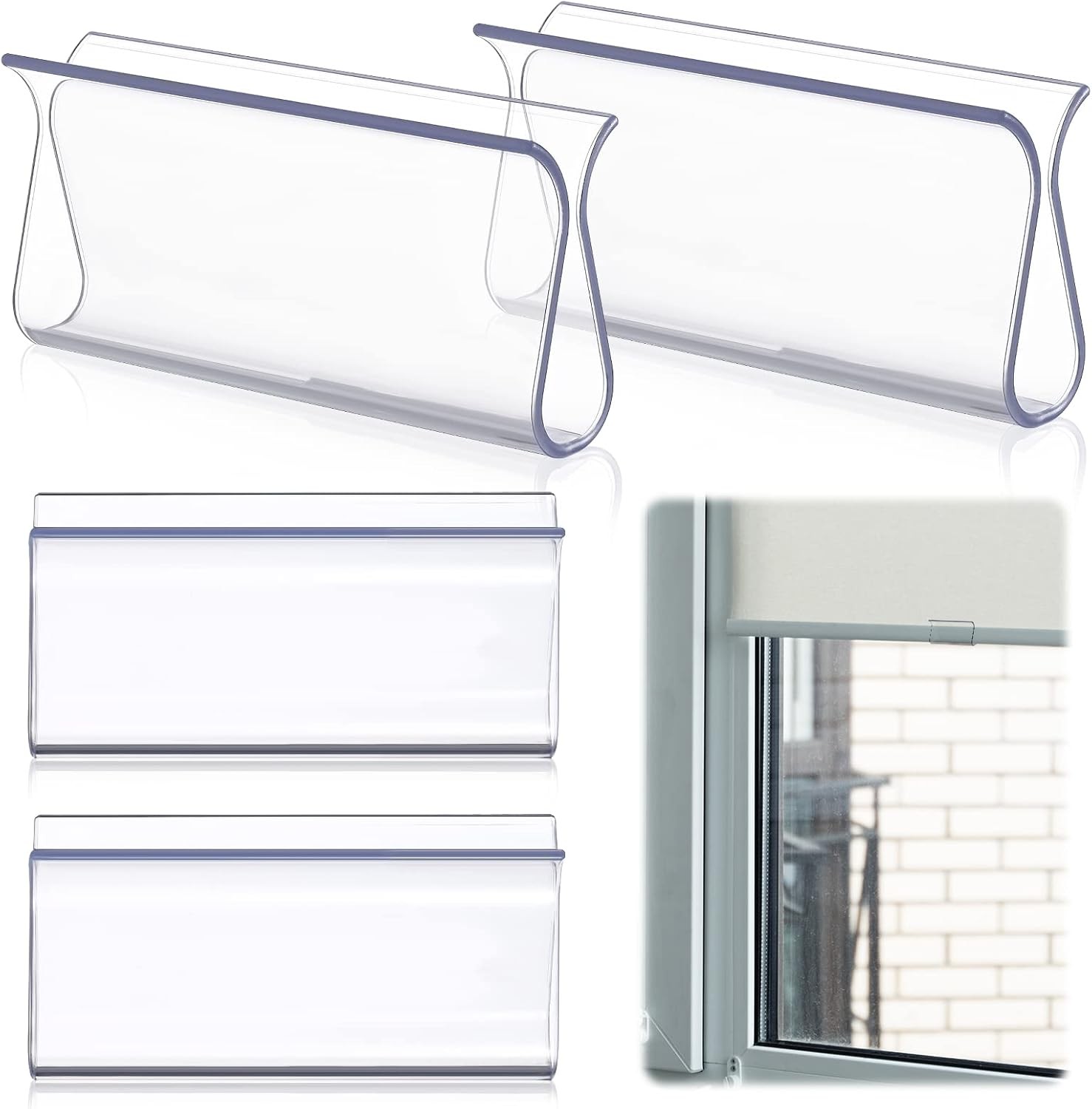 4 Pieces Window Shade for Roller Pull Down Shades 3.35*1.6 inch, Clear