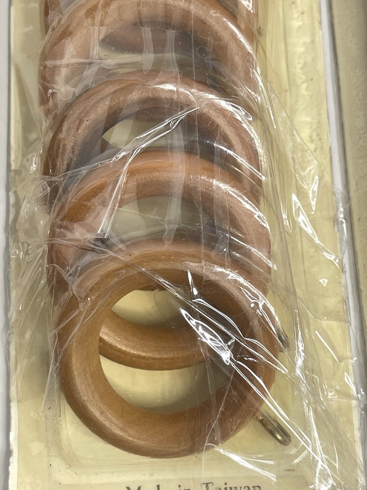 Vintage Wood Curtain Drapery Rod 3 packs 7/8” Rings with eyelets Lot of 21 new