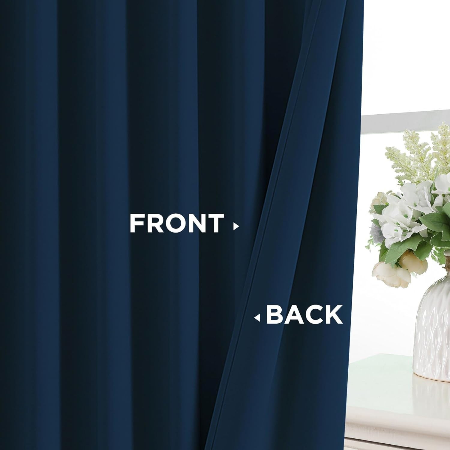 Elegant Navy Blue Blackout Curtains Set – 84 Inches, 2 Panels for Modern Homes