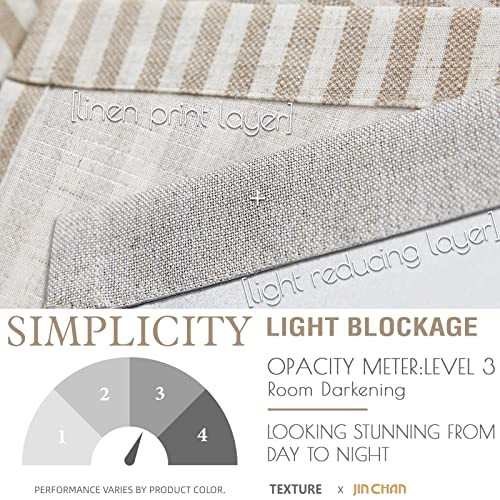 Linen Striped Valance for 50″W x 18″L (Pack of 1) Striped | Tan on Beige
