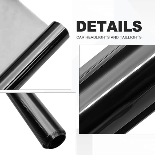 Extra-Wide 16″ x 48″ Headlight Taillight Chameleon Vinyl Wrap Roll – Easy Black