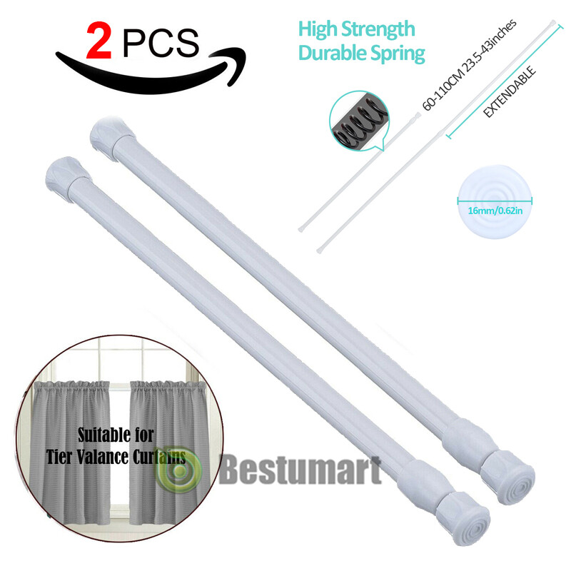 Bulk Tension Curtain Rod Spring Load Adjustable Curtain Pole Heavy-Duty Steel A