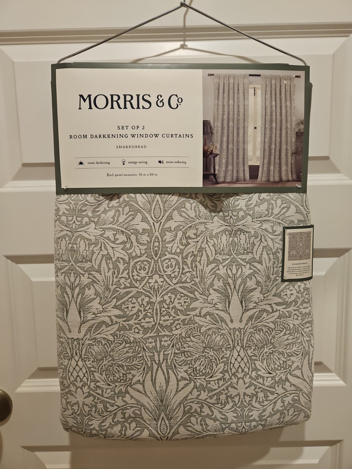 Morris & Co SNAKESHEAD Set Of 2 Curtain Panels 36×84 Room Darkening ~4 Available