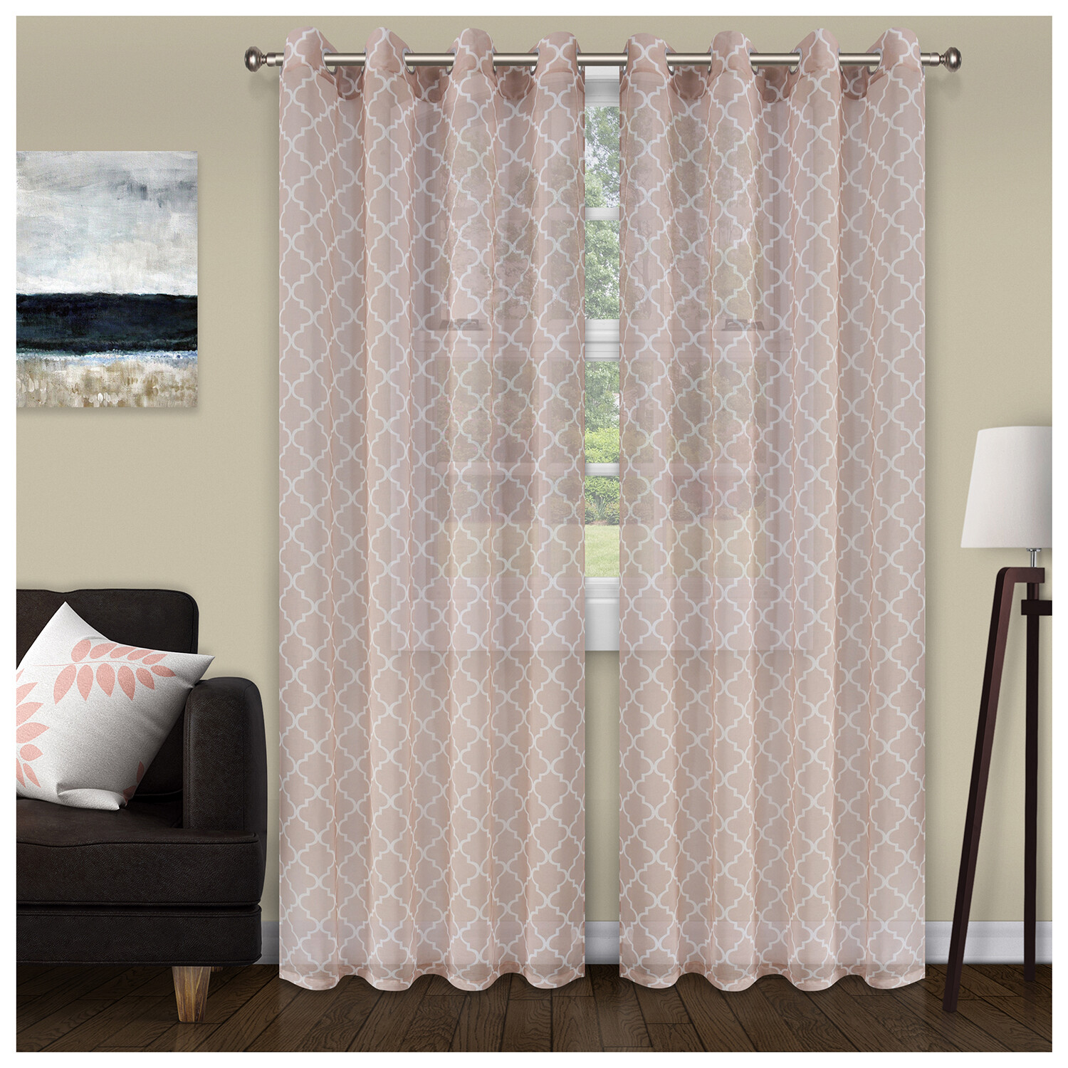 TRELLIS 2 PANELS SHEER CURTAINS by Blue Nile Mills