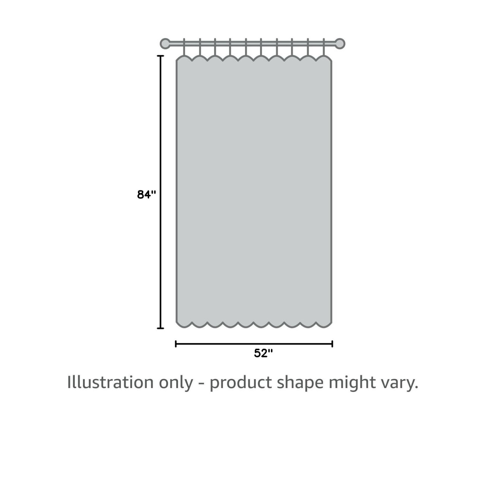 Ombre Room Darkening Curtains, Gradient Black to Greyish White, 2 Panels 52×84