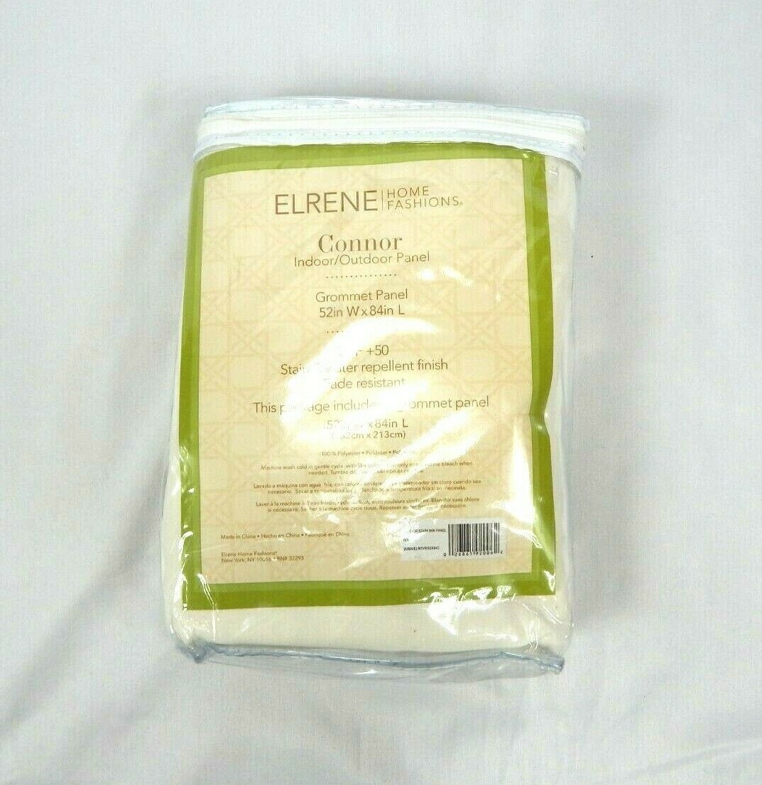 Elrene Connor Room Darkening Grommet Ivory Indoor/Outdoor Curtain Panel, 52″x84″