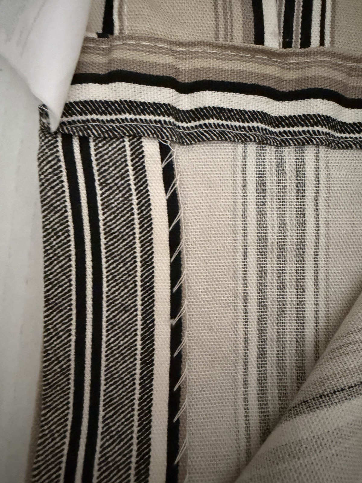 JCPenny Two Panels Curtains Rustic Cotton Linen Only Stripe Jacquard 90×39