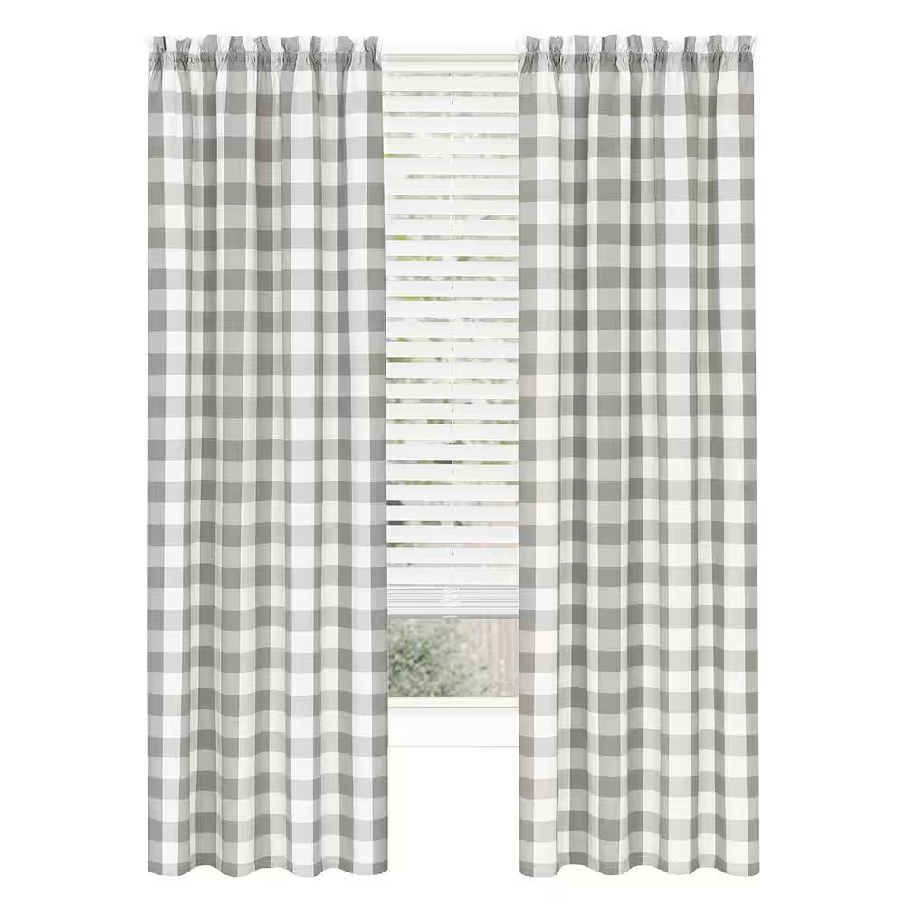 Hunter 42 In. W X 63 In. L Polyester Light Filtering Curtain Panel in Grey