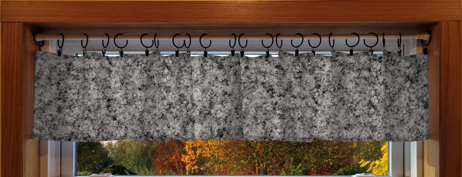 Floral Garden Ring Top Valances or Curtains