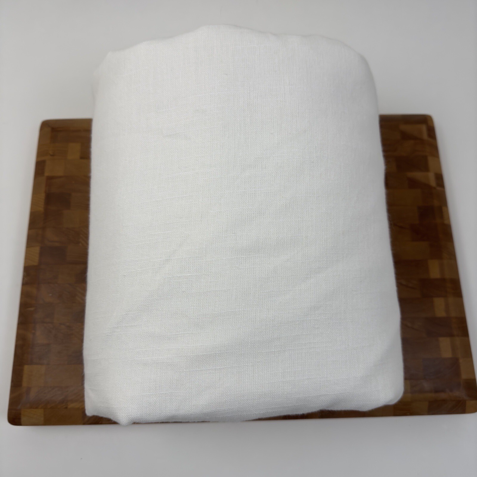 Pottery Barn Emery Linen Cotton Curtain Drape White 100”x84” Cotton Lined Spots
