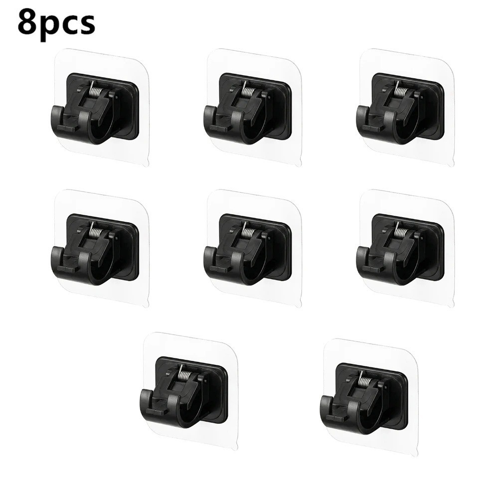 8 PCS No Drill Curtain Rod Brackets No Drilling Self Adhesive Curtain Rod Holder