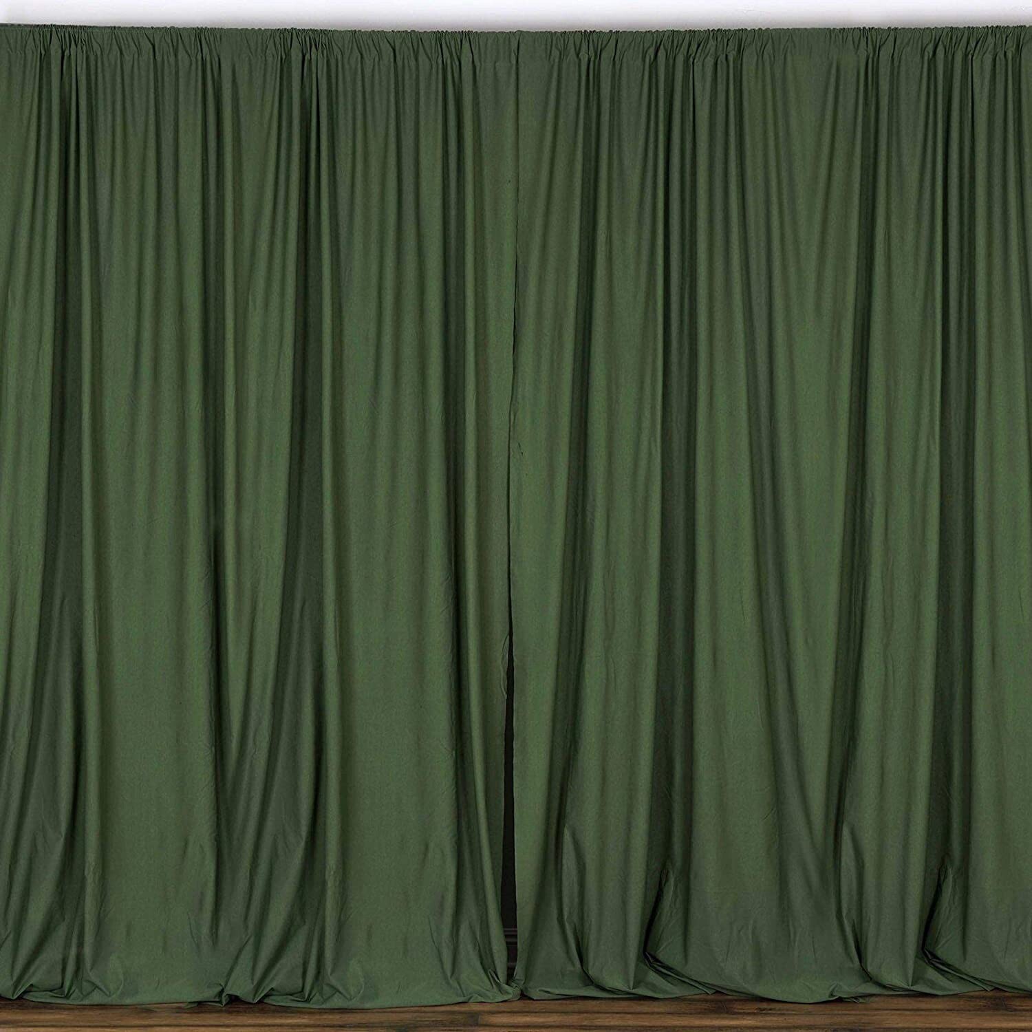 2 pcs 10 feet x 10 feet Polyester Backdrop Drape Curtains Panels – OLIVE GREEN