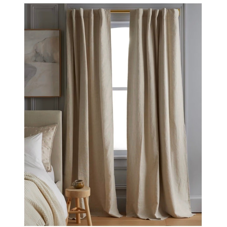Quince European Linen Room Darkening Curtain White 49X108 #9