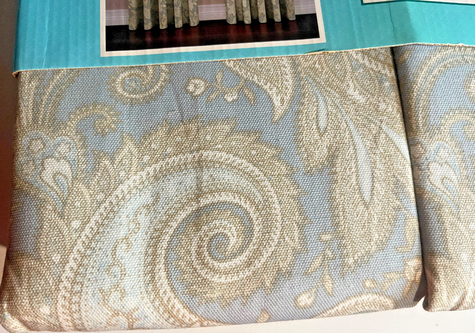 Traditions by Waverly Declyn Paisley Rod Pocket Curtains Panels Blue Gray 52×84″