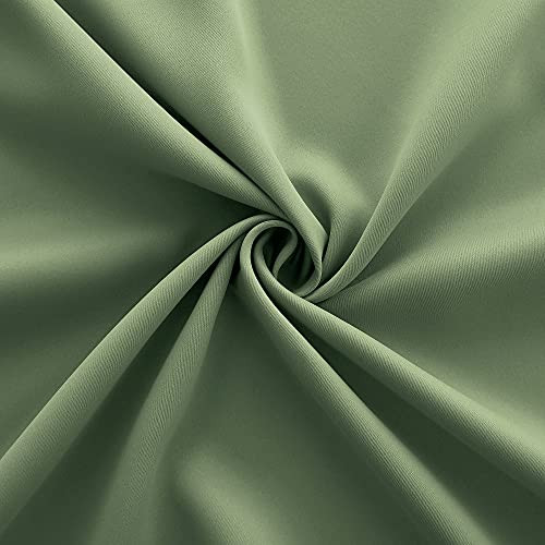 36 Inch Curtains Cafe Length for 34″W x 36″L (Pack of 2) Sage Green