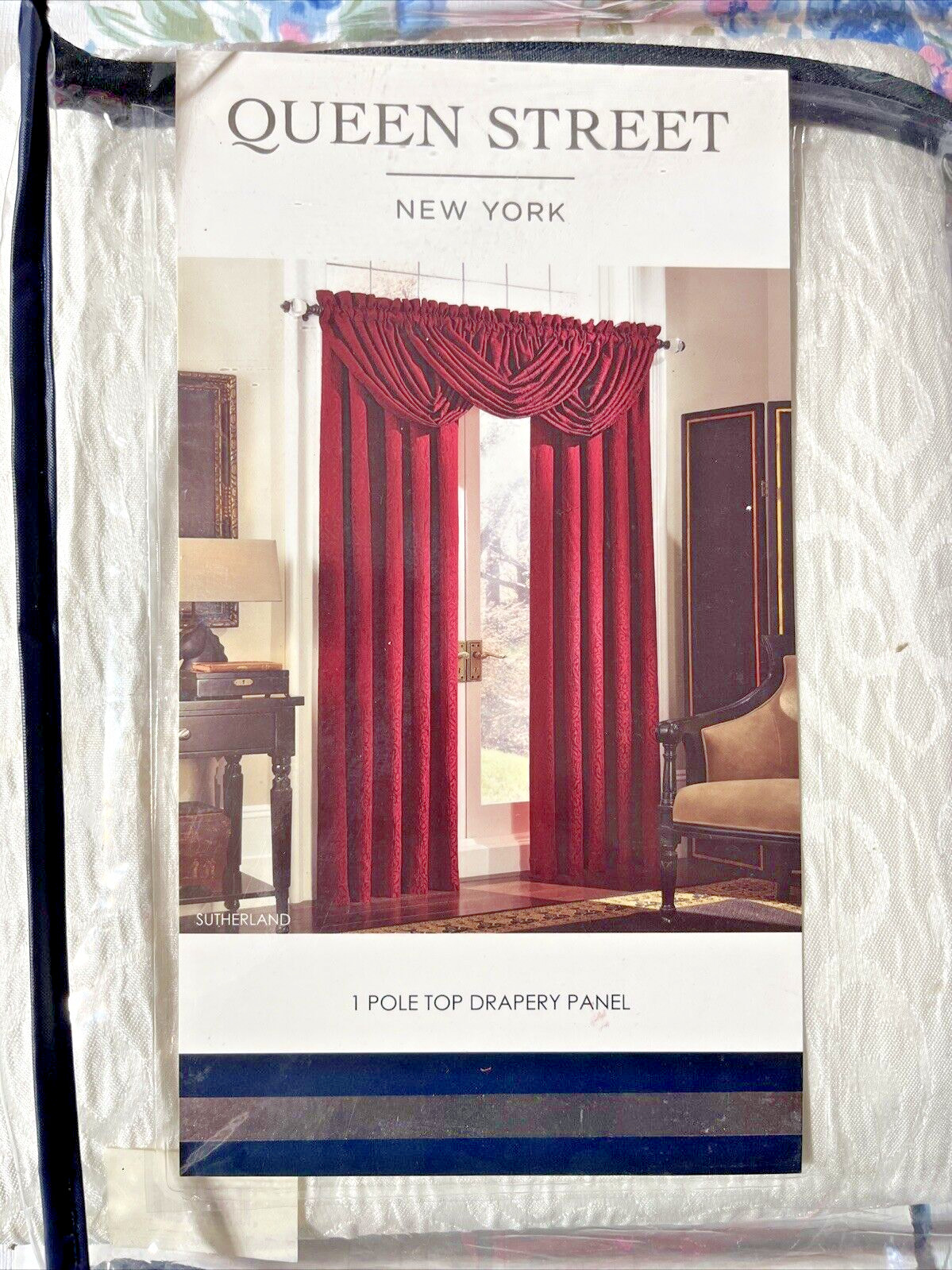 Queen Street NY, Sutherland 50″ X 72″, Pole Top Drapery Panel, Ivory
