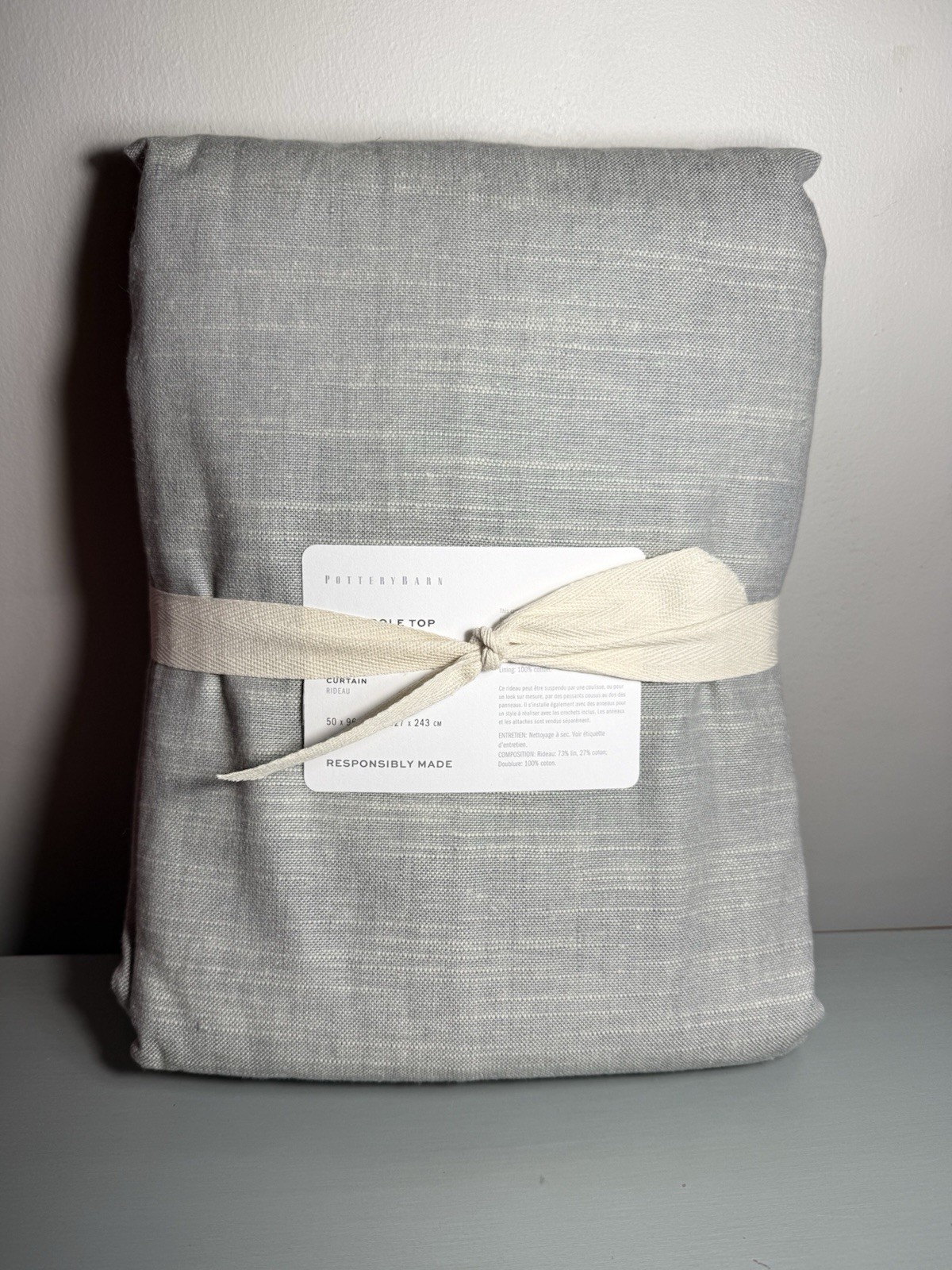 New Pottery Barn Emery Linen Curtain Blackout 50″x 96” Mineral Blue