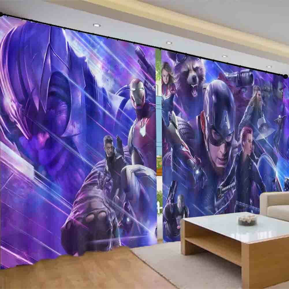 Blue Acid Base Line 3D Curtain Blockout Photo Printing Curtains Drape Fabric
