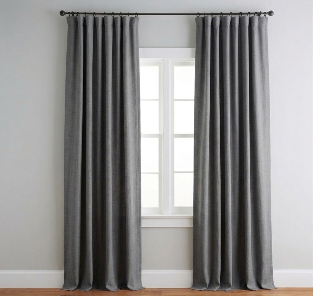 Pottery Barn Emery Linen Blackout Grommet Curtain Panels 50×84 Gray Set of 2