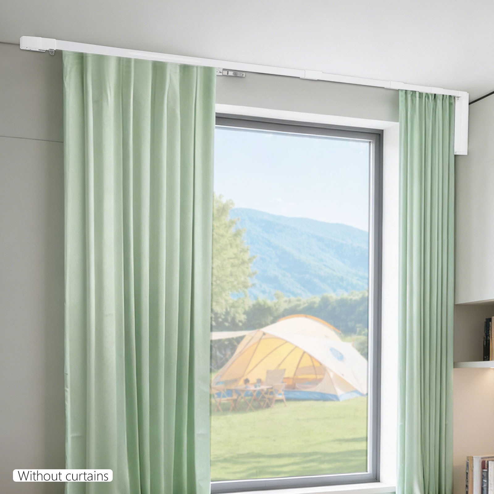 7.09-10.5ft Electric Curtain Rail Motorized Curtain Track with Remote Control