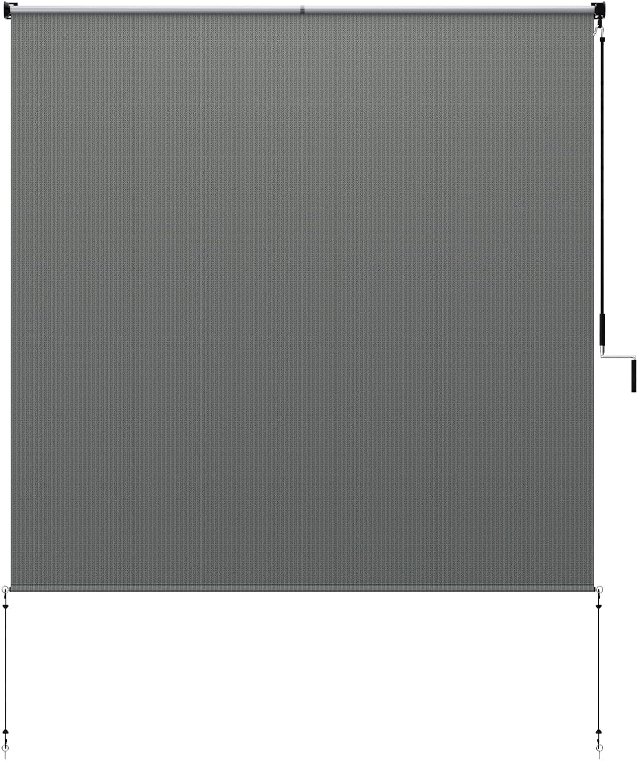 Cordless Outdoor Roller Shades for Patio, 8x8ft Dark Grey UV Protection
