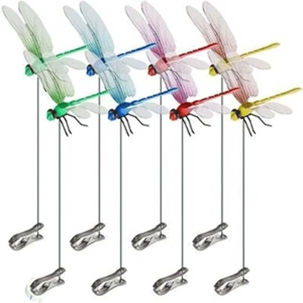 8Pcs Indoor & Outdoor Fake Dragonfly Rod Clip 3D DragonFly!!!