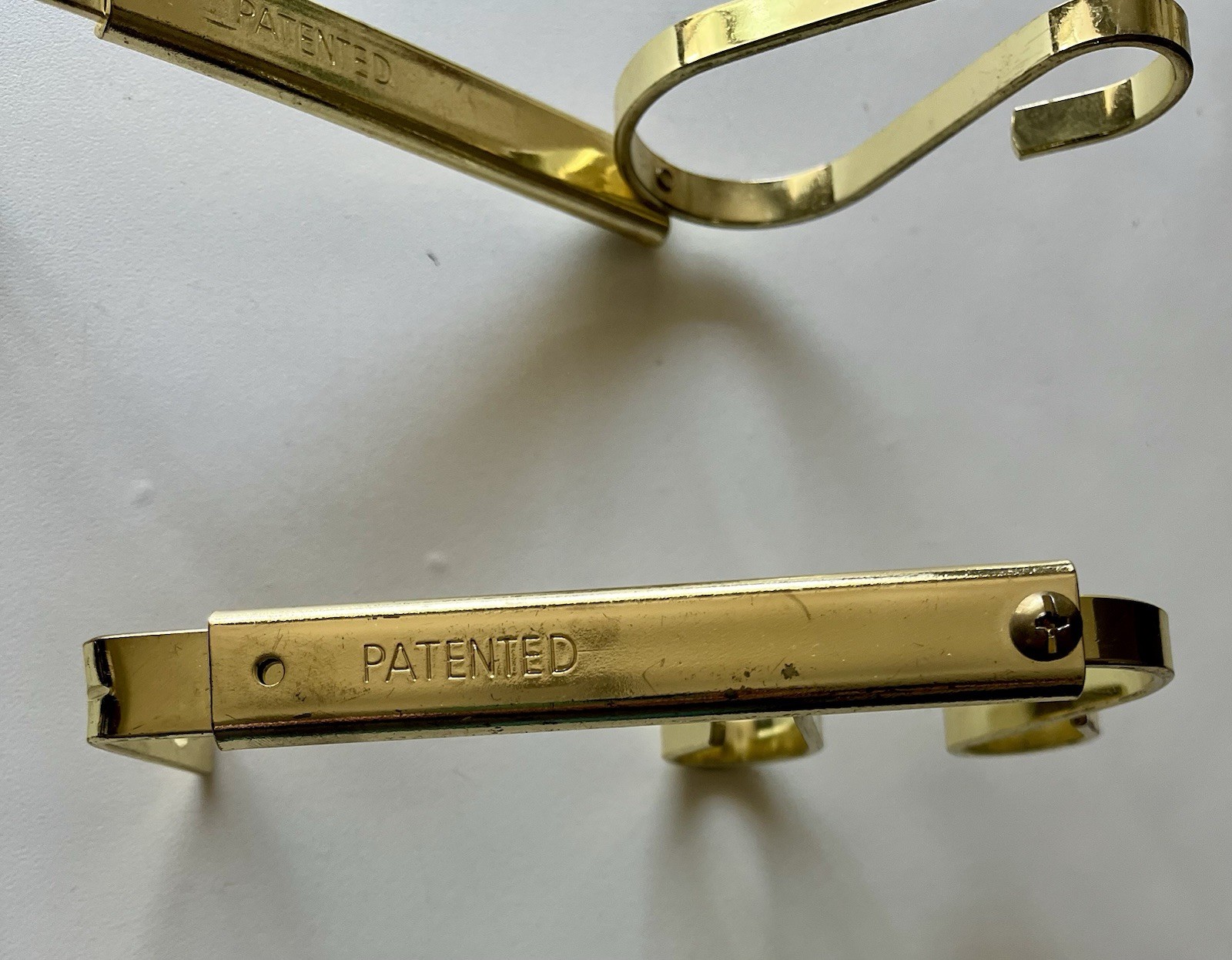 Vintage MCM Brass Double Gooseneck Window Shag Drapery Hooks Set of 2