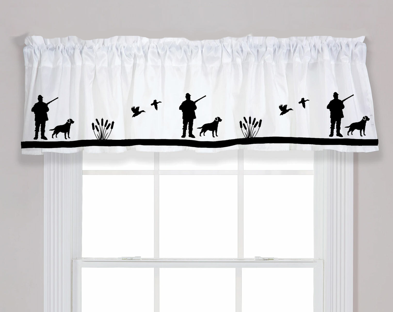 Duck Hunting Hunter Lab Window Valance in Your Choice of Colors Handmade Decor