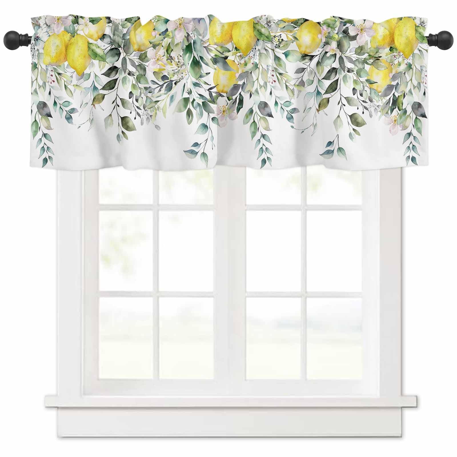 Spring Summer Curtain Valances for Windows Rod Pocket Decorative Window Treat…