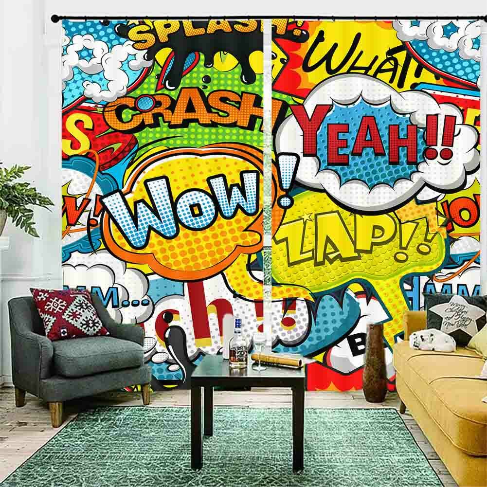 Red English Letters 3D Curtain Blockout Photo Printing Curtains Drape Fabric