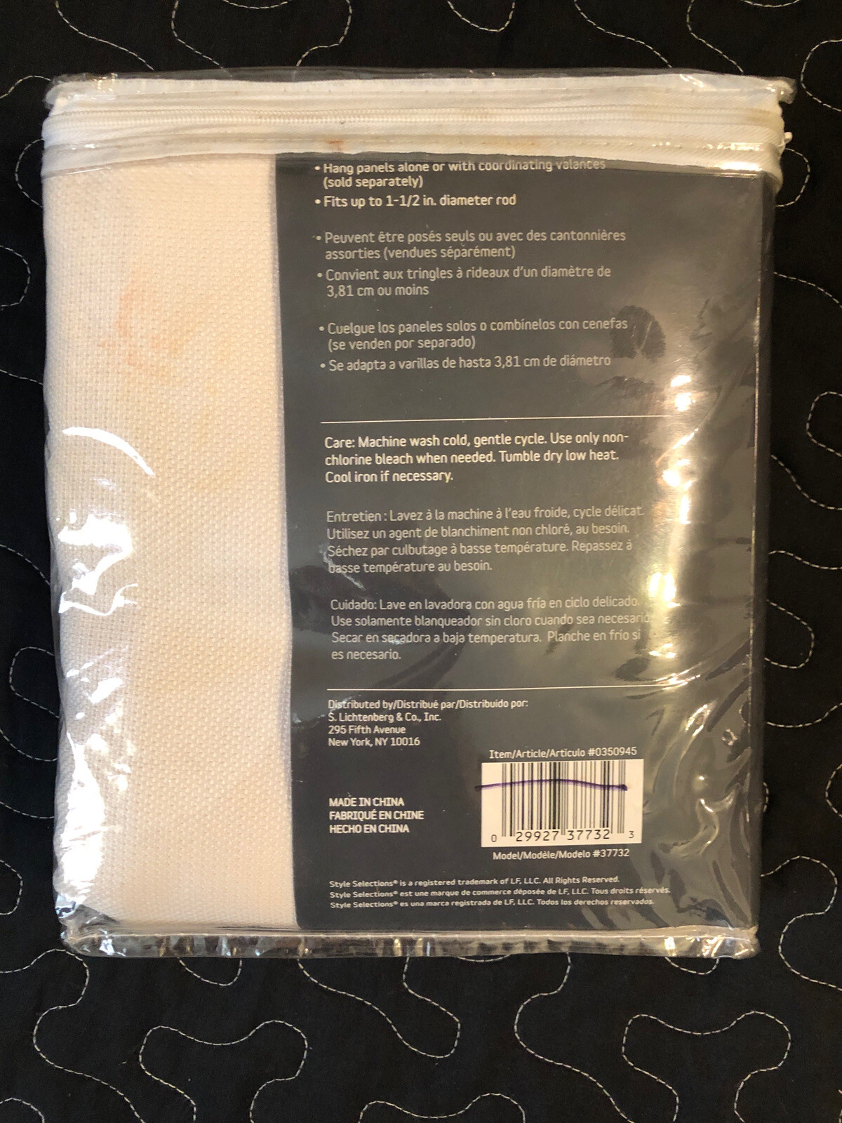 Style Selections Drape Panel ADRIAN Ivory Back Tab Curtain 84L x 48W•NIP