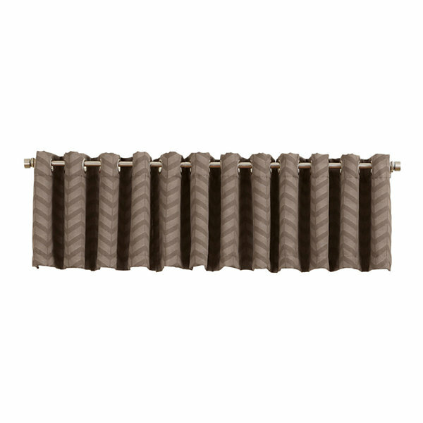 Sun Zero Cadiz Chevron Grommet-Top Lined Valance 50″W X 18″L Tobacco New