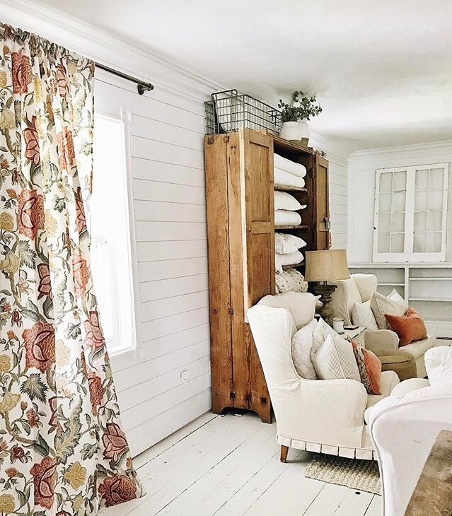 Pottery Barn Cynthia Drapes Set 2 Palampore Floral 84 Cotton Curtains Pair New