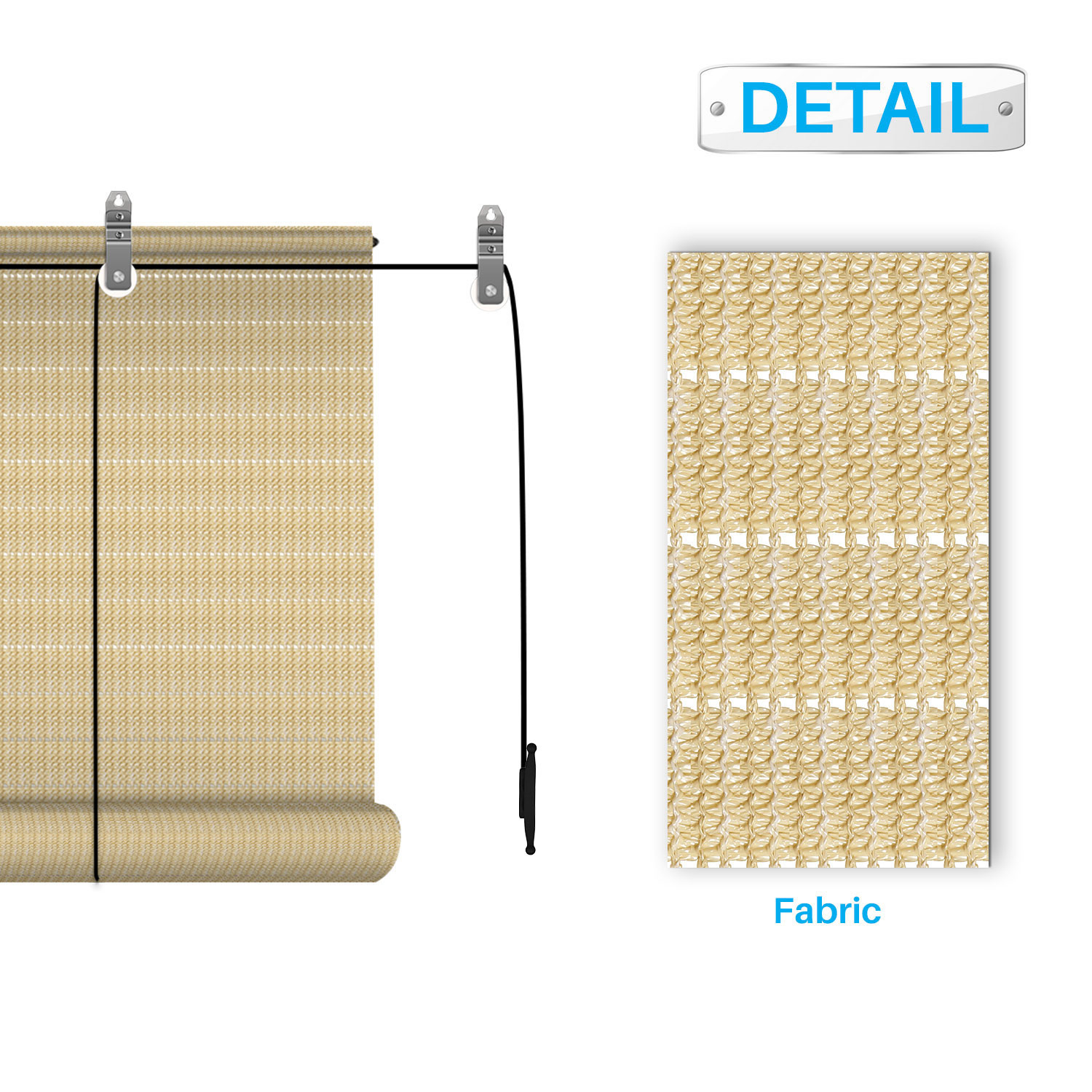 Shades Roll Up Blind Screen Patio Outdoor Deck Gazebo Porch Beige Hollow Out