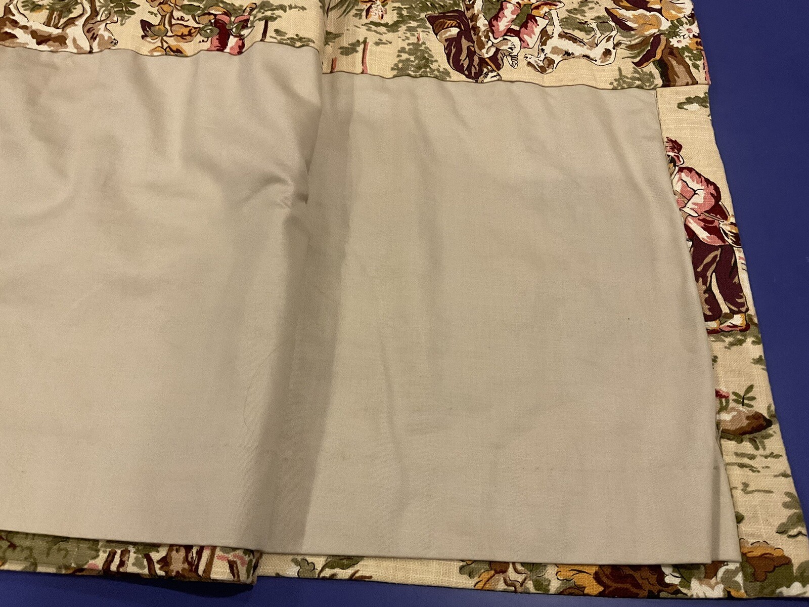 PAIR French Country Pastoral Toile Window Valances, 5.8 Yards Each, SUPER LONG