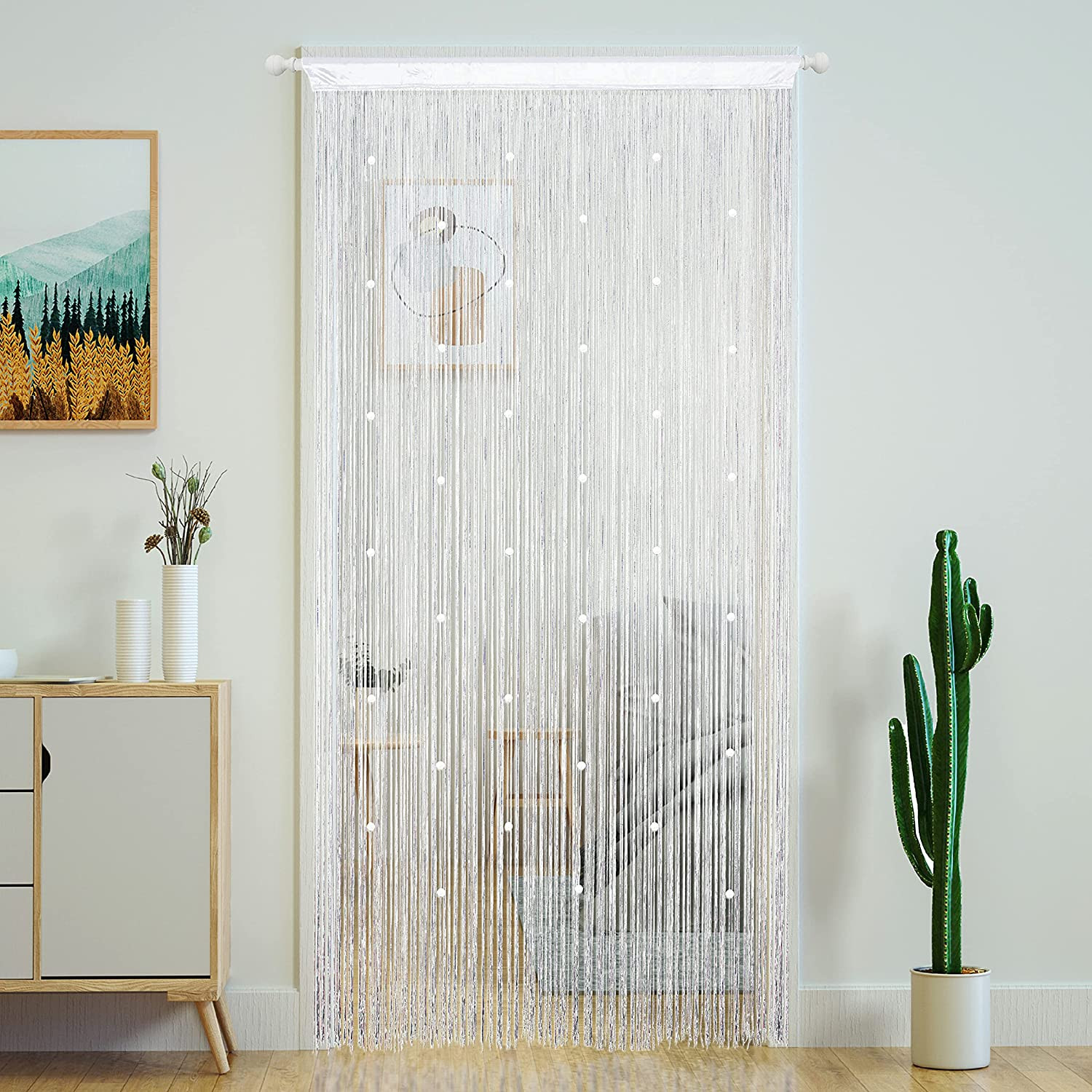 Beaded Curtain Door String Curtains for Doorway Tassels Beads Hanging Fringe Hip