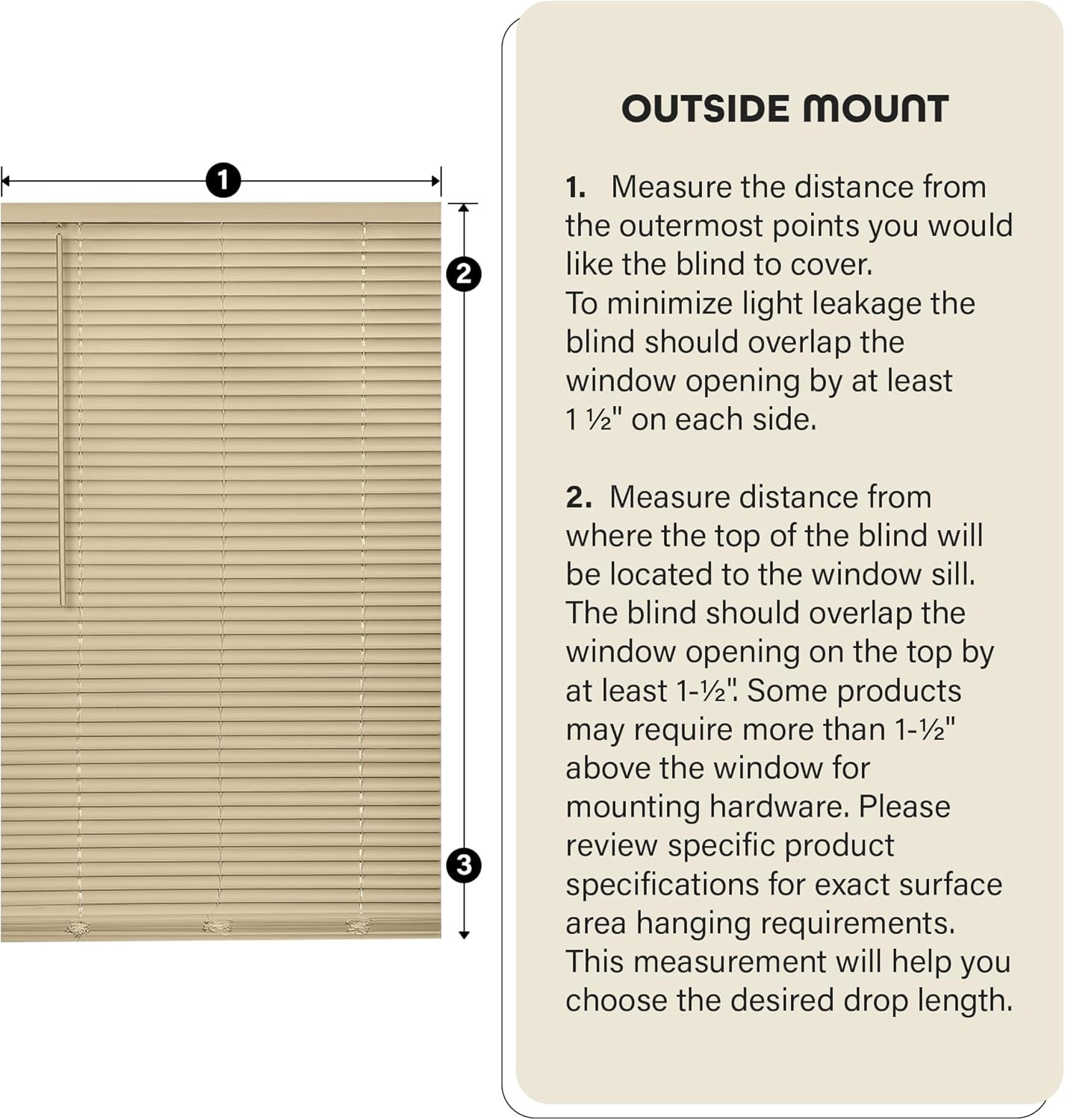 Cordless Room Darkening Mini Blind 33 Inch Width 64 Inch Length 1″ Slat Size