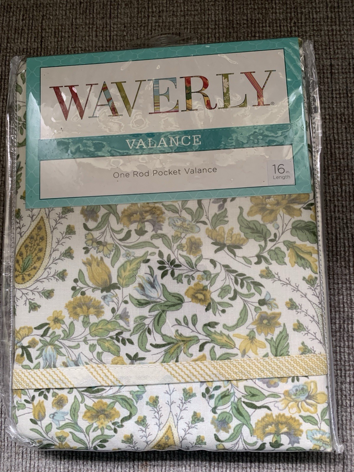 WAVERLY One Rod Pocket Valence 52” X 16” Paisley Verveine Spring New In Package