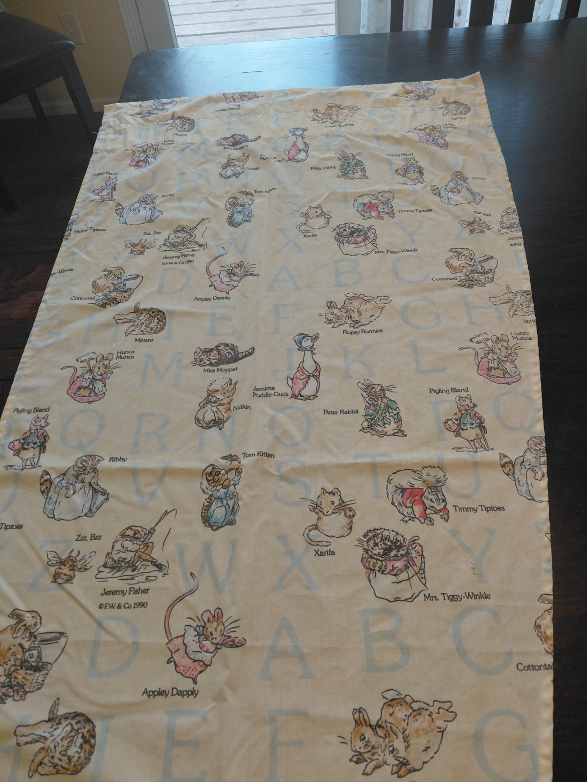 Peter Rabbit Beatrix Potter 1990 Print 1 Single Curtain Panel 26″x71″