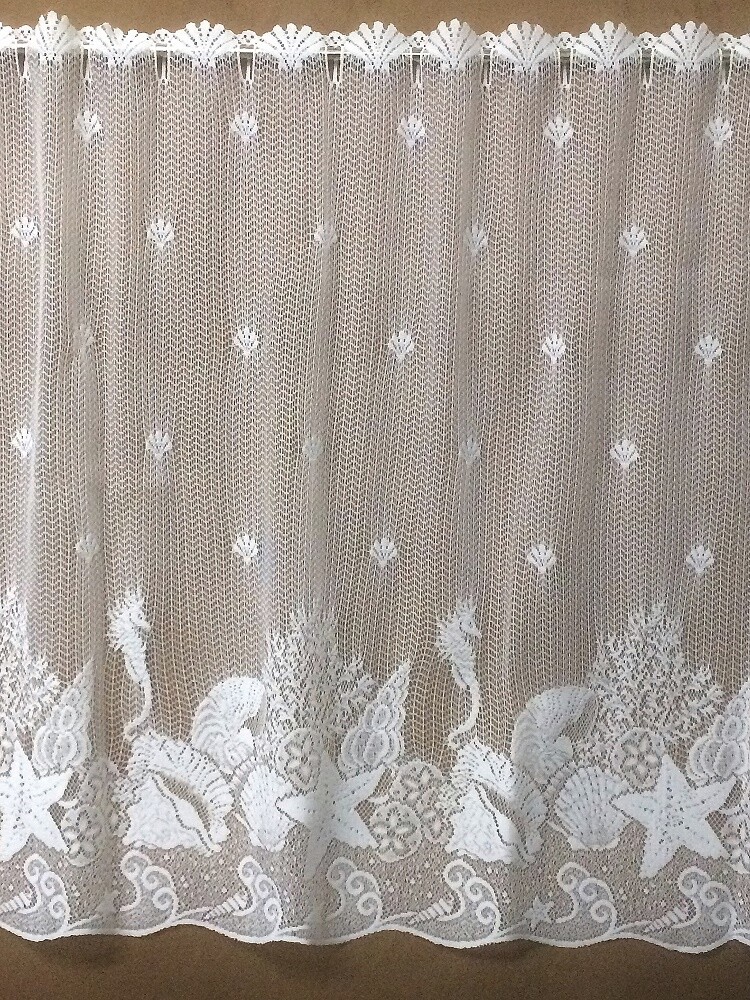 Heritage Lace Tier White 62″ x 35″ Seascape Bathroom Bedroom Den Free Shipping