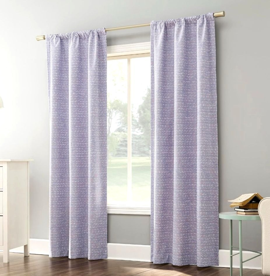 Generation By Sun Zero One Panel Curtain 40″ X 84″ Light Purple White Stripes (P
