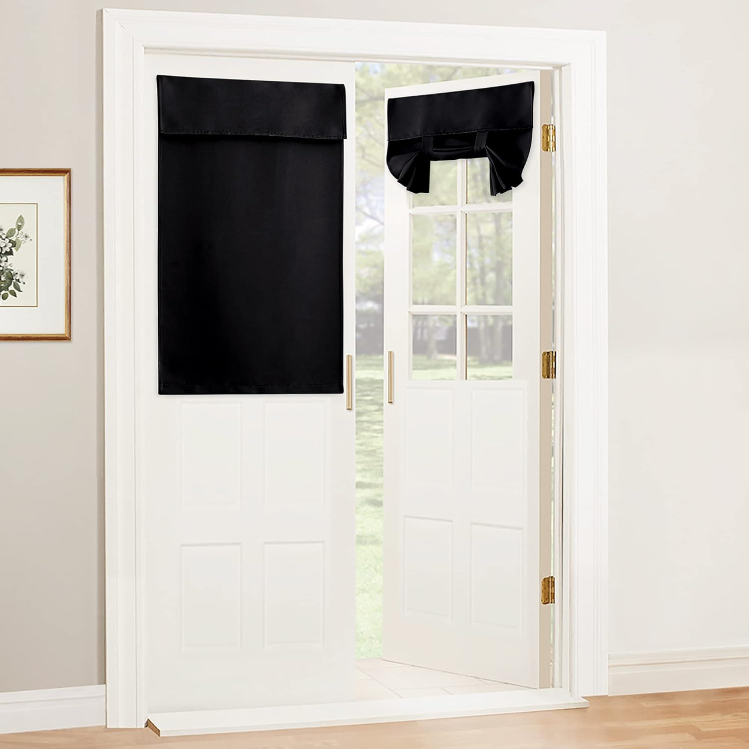 Blackout French Door Curtain, Small Window Drape Thermal Insulated