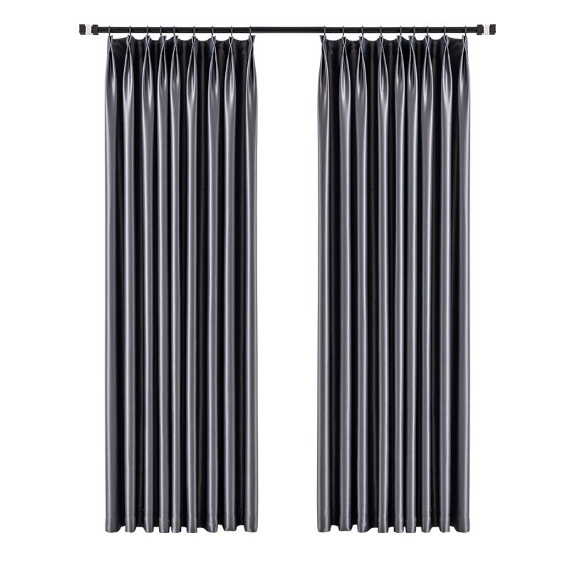 Dark Grey 100% Blackout Bedroom Curtains Thermal Insulated Sound Reduce Curtain