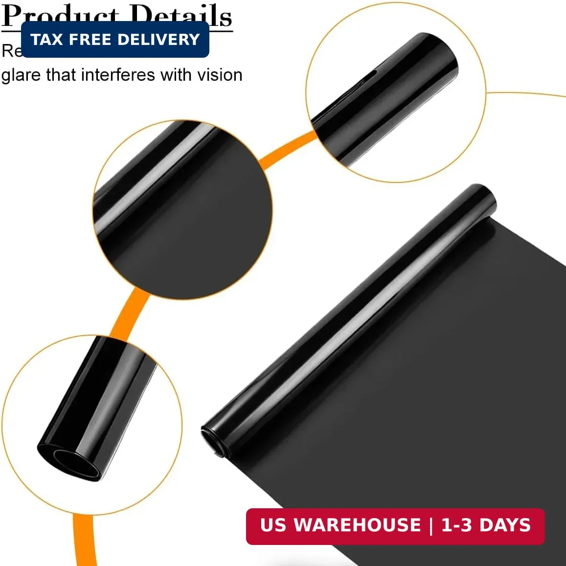 Car Windshield Tint Strip, 5% VLT Vehicle Front Windscreen Sun Visor Strip for U
